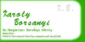 karoly borsanyi business card