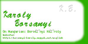 karoly borsanyi business card